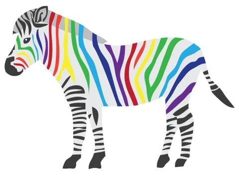 Vector Rainbow Zebra Stock Illustration