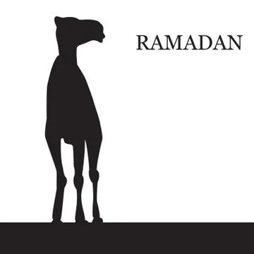 Vector Ramadan greeting with camel,  Islamic greeting card for Ramadan Kareem Stock Illustration