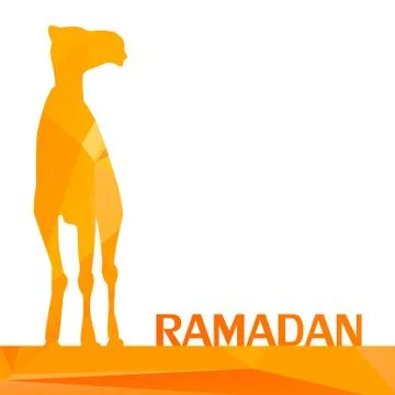 Vector Ramadan greeting with camel,  Islamic greeting card for Ramadan Kareem 스톡 일러스트