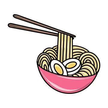 Vector Ramen Flat Design Japan Icon Stock Illustration