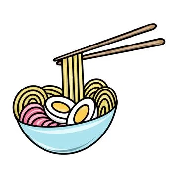 Vector Ramen Flat Design Japan Icon Stock Illustration