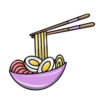 Vector Ramen Flat Design Japan Icon Stock Illustration