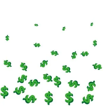 Vector random 3d dollar on white background Stock Illustration