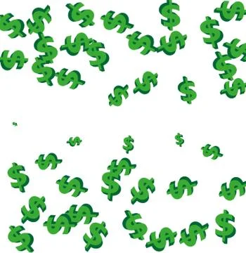 Vector random 3d dollar on white background Stock Illustration
