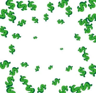 Vector random 3d dollar on white background Stock Illustration
