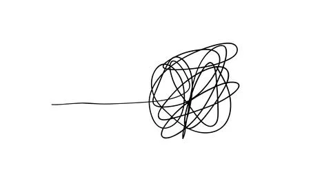 Vector random chaotic lines isolated on white background. Stock Illustration