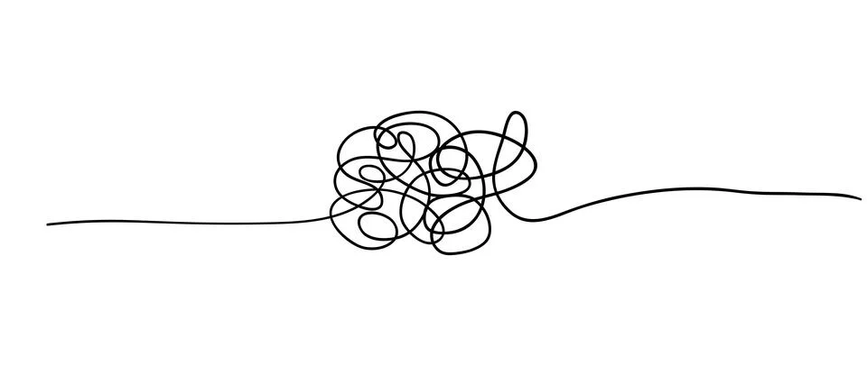 Vector random chaotic lines isolated on white background. Stock Illustration
