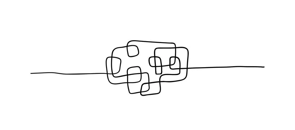Vector random chaotic lines isolated on white background. Stock-Illustration
