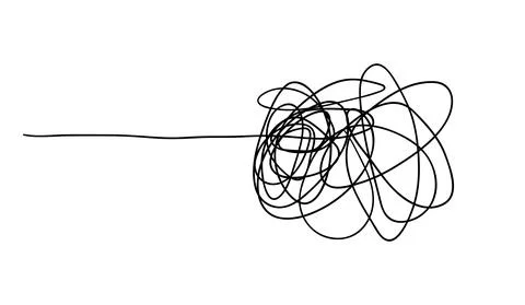 Vector random chaotic lines isolated on white background. Stock-Illustration