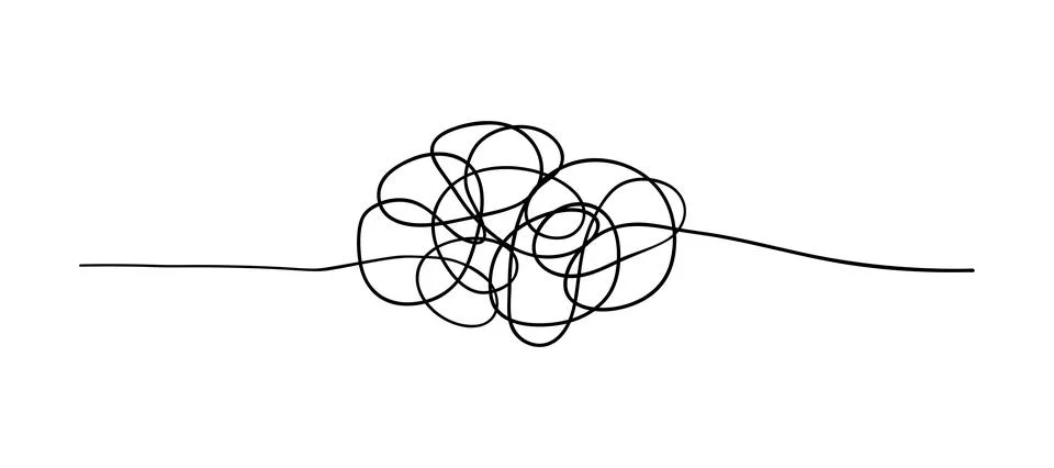 Vector random chaotic lines isolated on white background. Stock Illustration