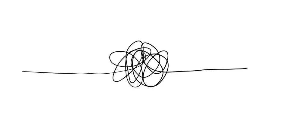 Vector random chaotic lines isolated on white background. Stock Illustration