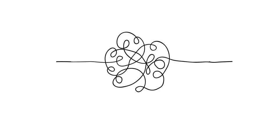 Vector random chaotic lines isolated on white background. Stock Illustration