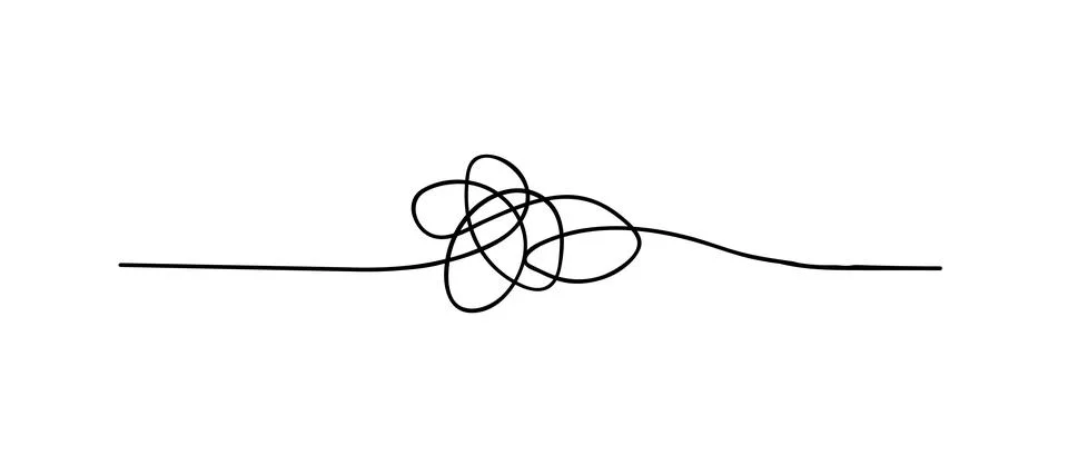 Vector random chaotic lines isolated on white background. Stock Illustration