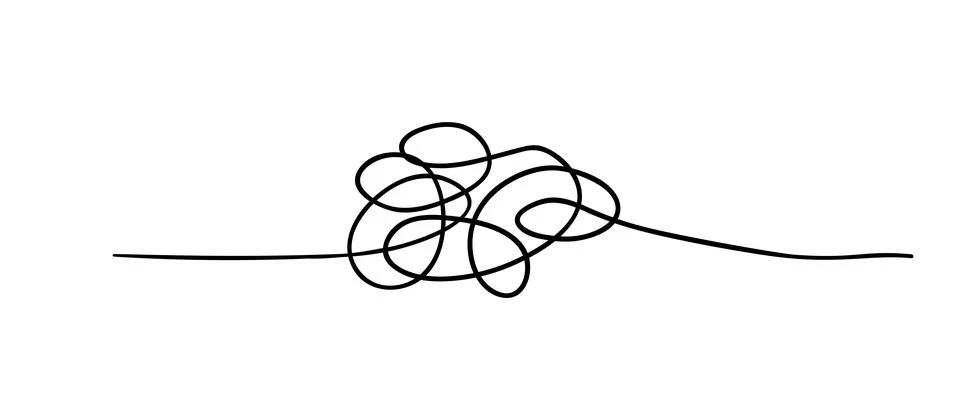Vector random chaotic lines isolated on white background. Stock Illustration