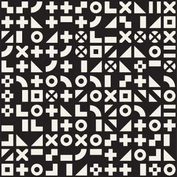 Vector random shapes seamless pattern. Modern stylish irregular texture. Re.. Stock Illustration