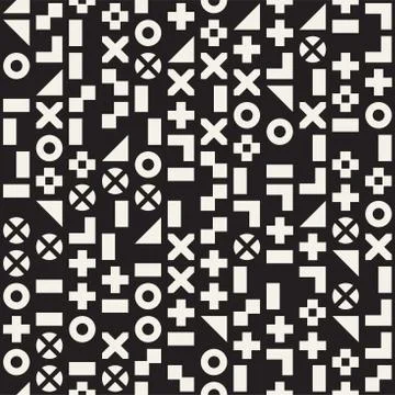 Vector random shapes seamless pattern. Modern stylish irregular texture. Re.. イラスト素材
