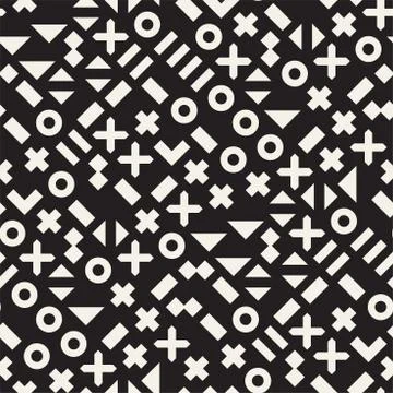 Vector random shapes seamless pattern. Modern stylish irregular texture. Re.. イラスト素材