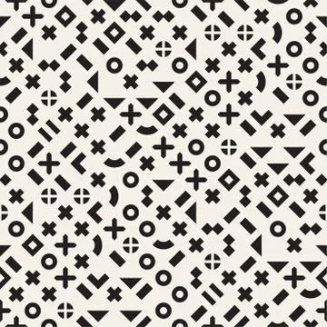 Vector random shapes seamless pattern. Modern stylish irregular texture. Re.. Illustrazione stock