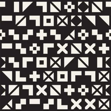 Vector random shapes seamless pattern. Modern stylish irregular texture. Re.. Stock Illustration