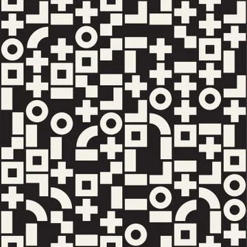 Vector random shapes seamless pattern. Modern stylish irregular texture. Re.. Illustrazione stock