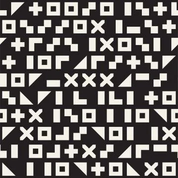 Vector random shapes seamless pattern. Modern stylish irregular texture. Repe Illustrazione stock