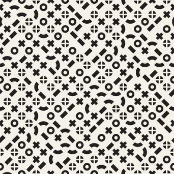 Vector random shapes seamless pattern. Modern stylish irregular texture. Repe Stock Illustration