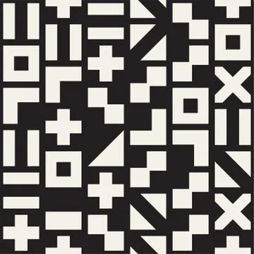Vector random shapes seamless pattern. Modern stylish irregular texture. Repe Stock Illustration