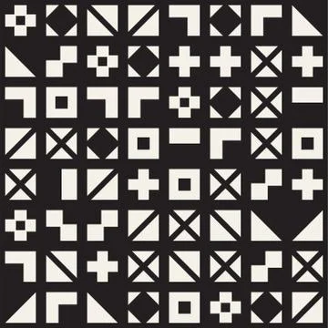 Vector random shapes seamless pattern. Modern stylish irregular texture. Repe Stock Illustration