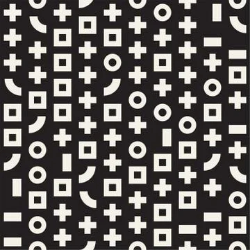 Vector random shapes seamless pattern. Modern stylish irregular texture. Repe Illustrazione stock