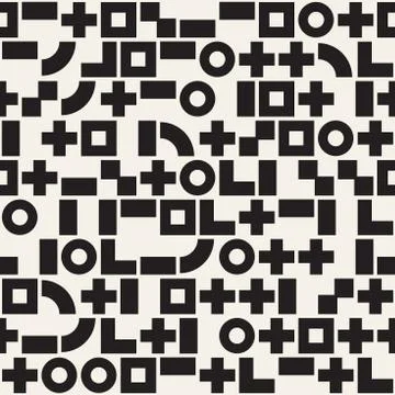 Vector random shapes seamless pattern. Modern stylish irregular texture. Repe 스톡 일러스트