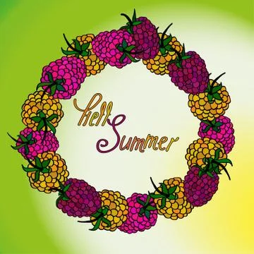 Vector raspberry frame Stock Illustration