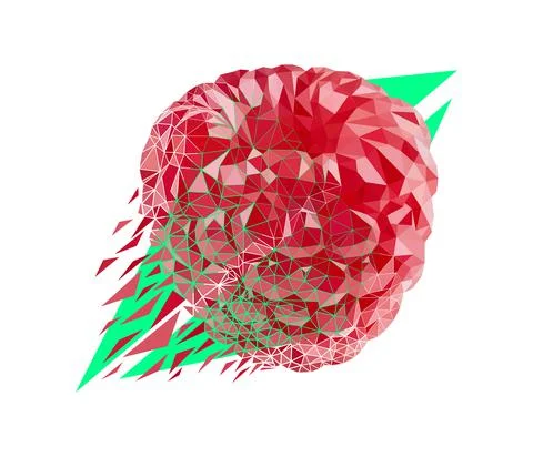 Vector raspberry in low poly style Stock Illustration