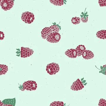 Vector raspberry seamless pattern. background, pattern, fabric design, wrap.. Stock Illustration
