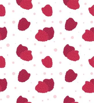Vector raspberry seamless pattern. Color background berries Stock Illustration