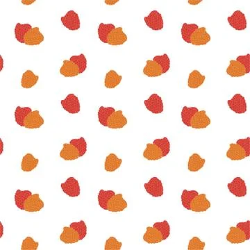 Vector raspberry seamless pattern. Red and yellow berries Stock Illustration