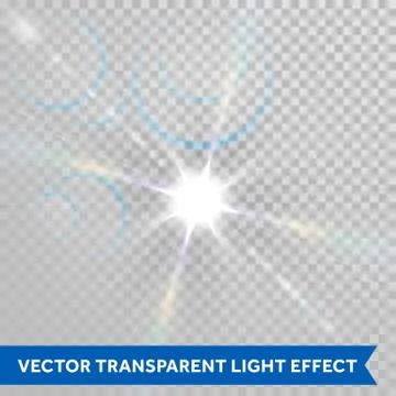 Vector ray of sun light. Lens flare star shine glimmer. Stock Illustration