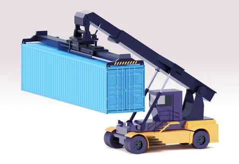 Vector reach stacker or container loader Stock Illustration