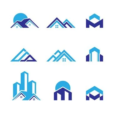 Vector real estate collection logo Stock Illustration
