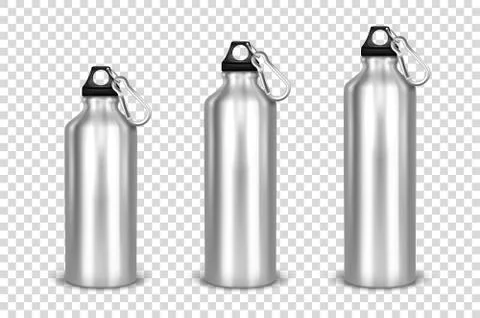 Vector realistic 3d different size - small, medium, large - silver empty glossy Stock Illustration