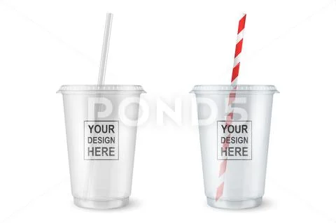 Empty transparent plastic disposable cups Vector Image