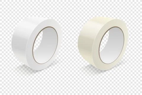 Vector Realistic 3d Glossy Tape Roll Icon Set or Mock-up Closeup Isolated on 스톡 일러스트