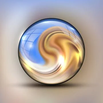 The vector realistic 3d sphere.Vibrant color.Fluid design Stock Illustration
