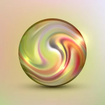 The vector realistic 3d sphere.Vibrant color.Fluid design Ilustración de archivo