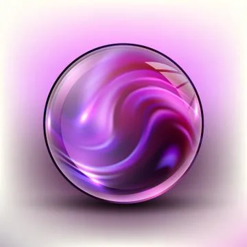 The vector realistic 3d sphere.Vibrant color.Fluid design Stock Illustration