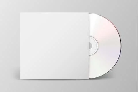 Vector realistic 3d white cd with cover icon isolated. Design template of Stock Illustration