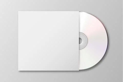 Vector realistic 3d white cd with cover icon isolated. Design template of Stock Illustration