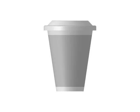 Vector realistic 3d white paper disposable cup icon isolated on transparency  Stock Illustration