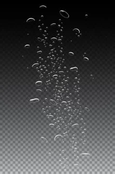 Vector realistic air underwater bubbles isolated on transparent background. Stock Illustration