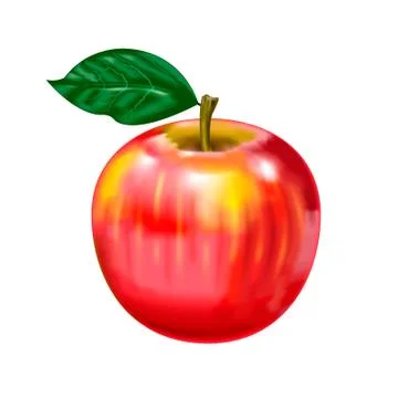 Vector realistic apple. Illustration from a mesh gradient. Stock-Illustration
