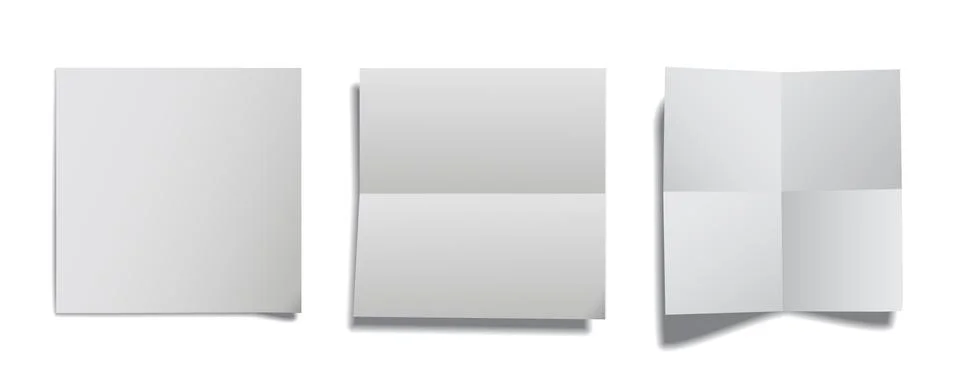 Vector realistic assorted paper folded sheets Stock Illustration